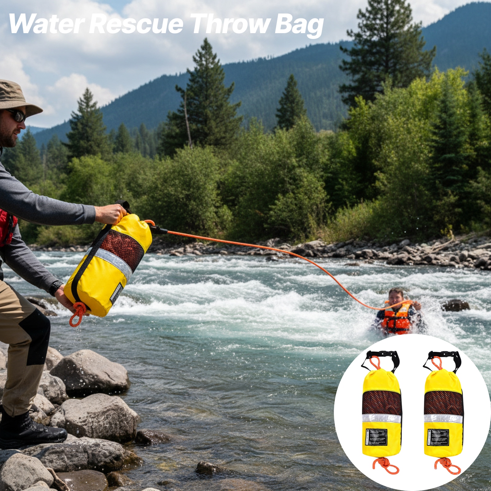 Fishing Kayak Crate - Borsa da lancio per salvataggio in
