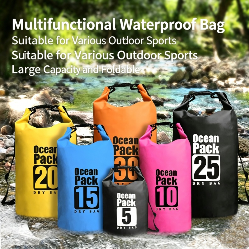 Fishing Kayak Storage Bag - Borsa Impermeabile per Nuoto 5L/10L/20L/30L, Borsa