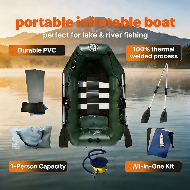 Fishing Kayak Inflatable - Gommone da Pesca Monoposto Economico, Kayak