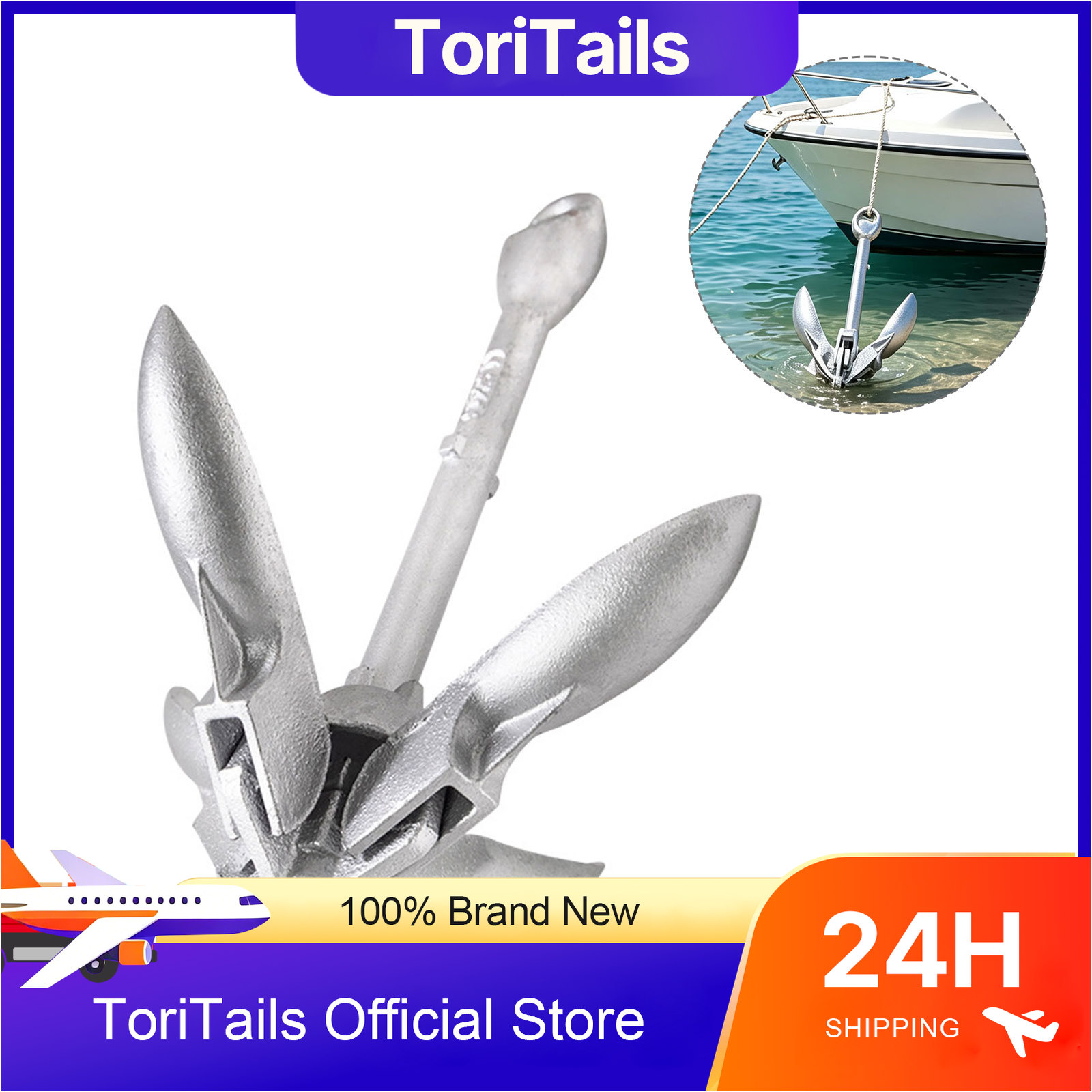 Fishing Kayak Anchor - Ancora Pieghevole KOETSU 0,7kg Zincata a