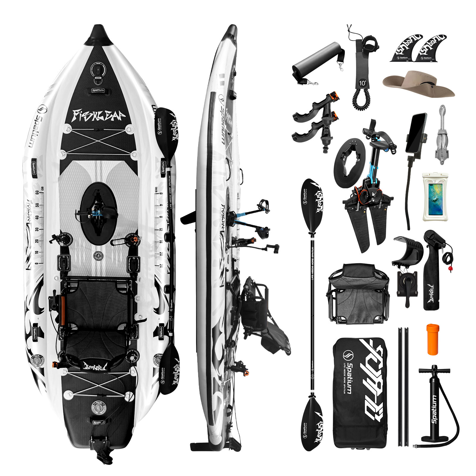Fishing Kayak Pedal Drive - Kayak Gonfiabile da Pesca Spatium 11.5ft