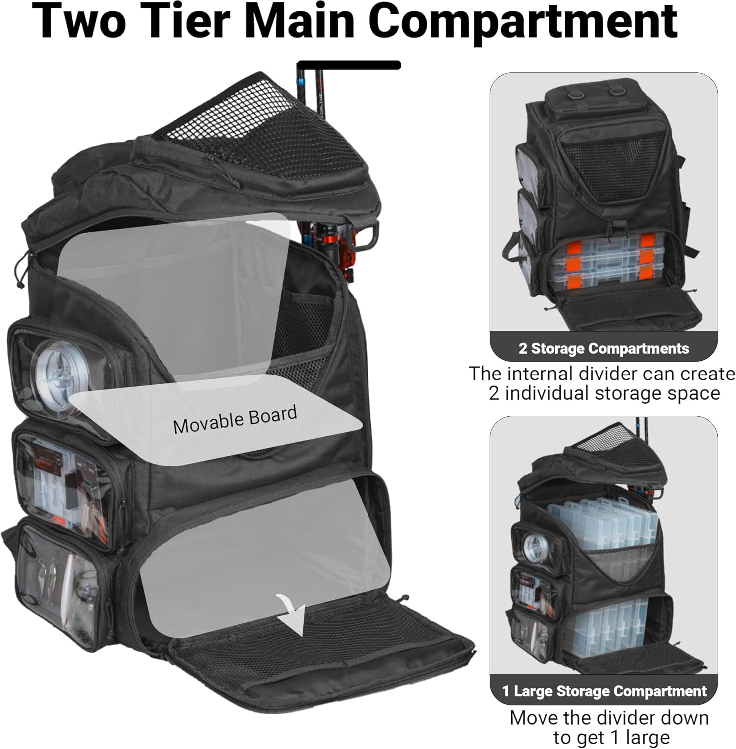 Zaino da Pesca 40L con Porta A - Fishing Kayak Crate recensione e prezzo