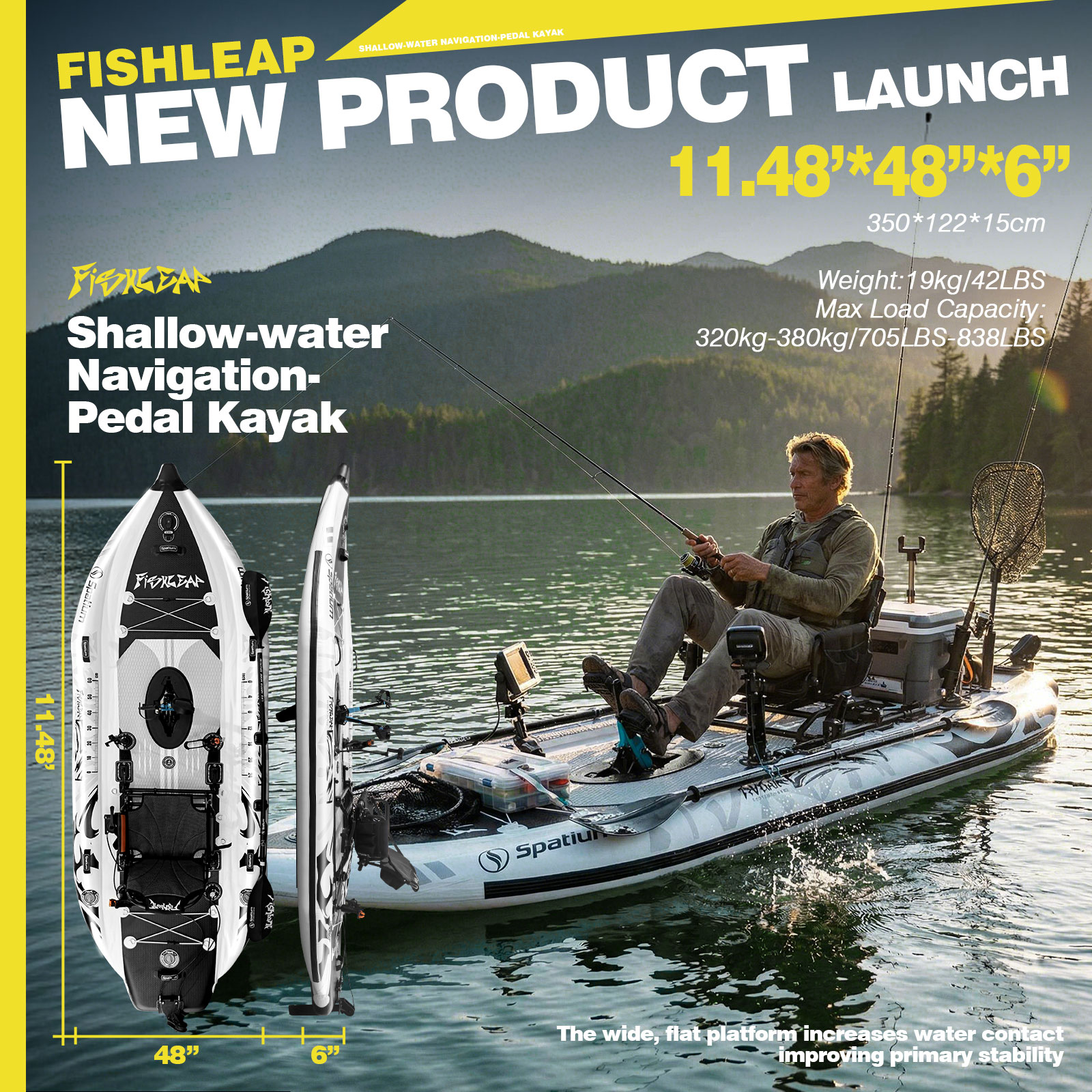 Kayak Gonfiabile da Pesca Spat - Fishing Kayak Pedal Drive recensione e prezzo